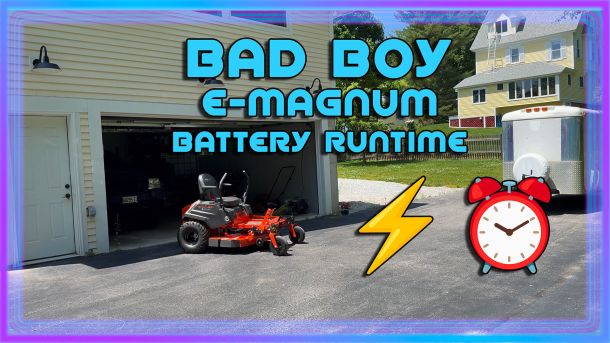 Video thumbnail of the Bad Boy E-Magnum electric zero turn lawn mower's first cut.